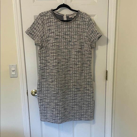 LOFT Plus Grey and White Boucle Dress 18 - Picture 1 of 6